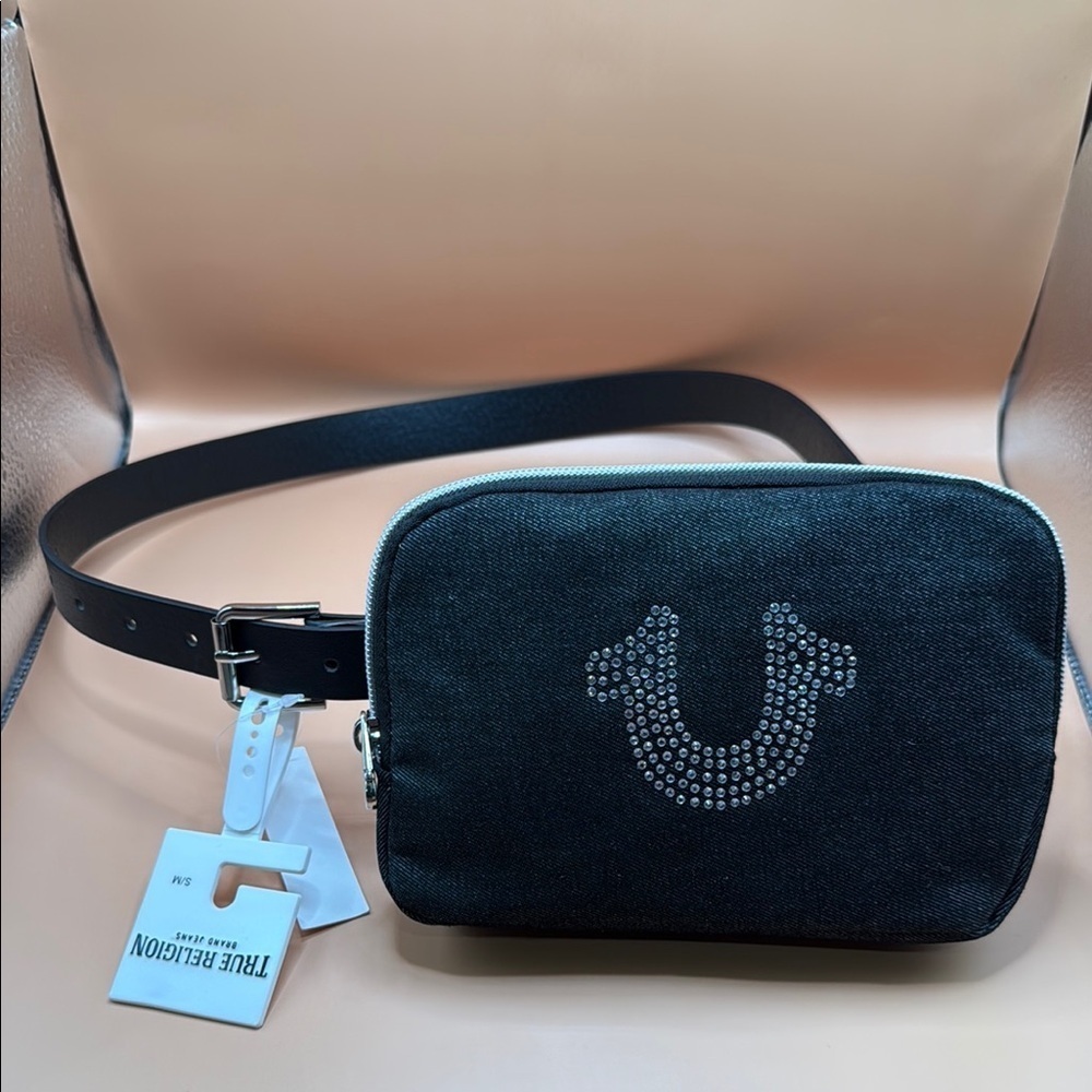 True Religion Belt Bag with Rhinestone Logo NWT Size S/M
